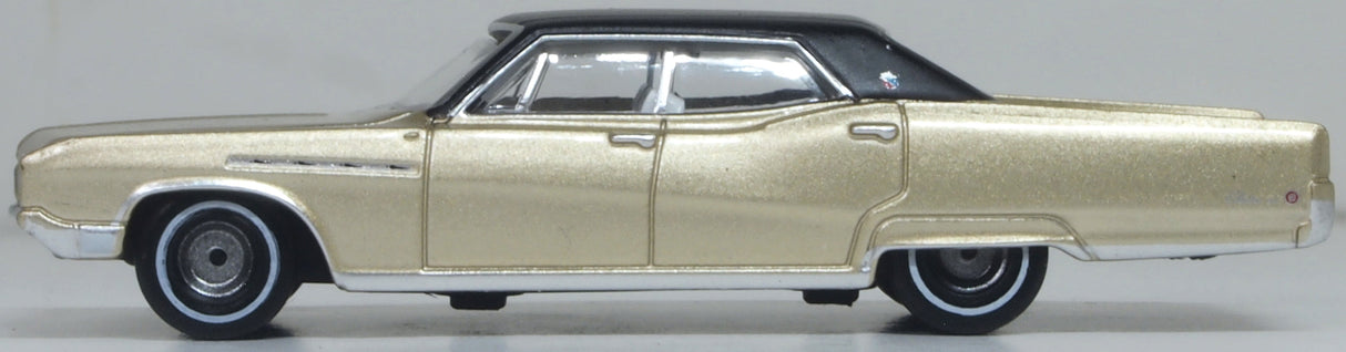 Oxford Diecast 87BE68001 1968 Buick Electra 225 Ivory Gold Mist/Black - 1:87 Scale