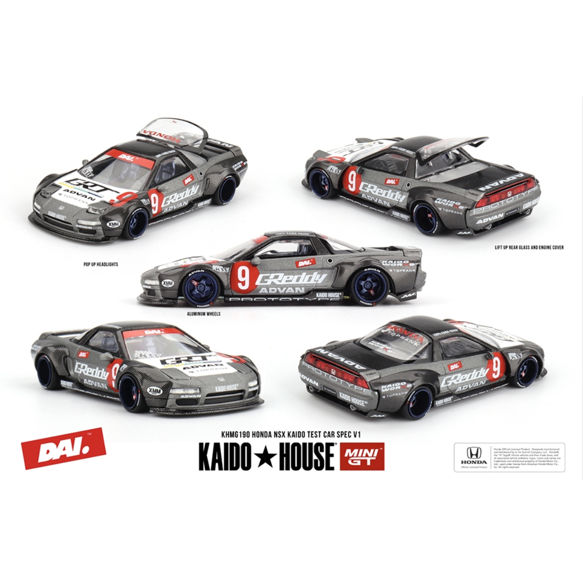 Mini GT Honda NSX Kaido Test Car Spec V1 - 1:64 Scale