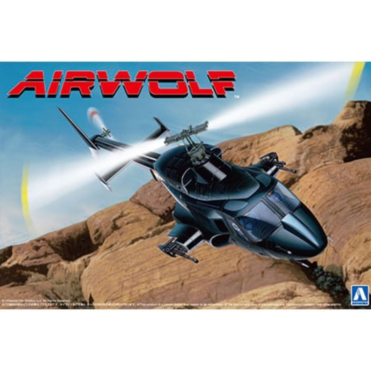 Aoshima 06352 Airwolf Helicopter & Clear Body Option Plastic Kit - 1:48 Scale