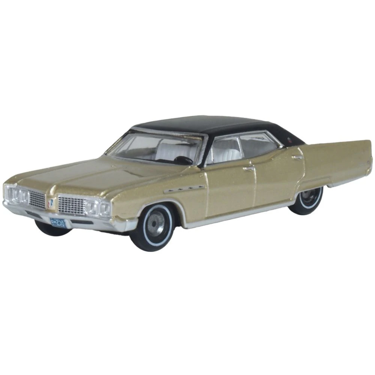 Oxford Diecast 87BE68001 1968 Buick Electra 225 Ivory Gold Mist/Black - 1:87 Scale