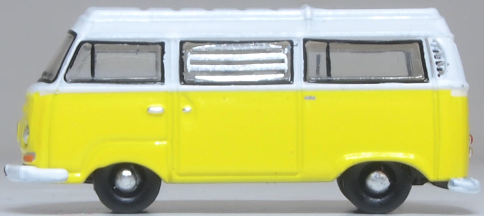 Oxford Diecast NVW016 VW T2 Bay Window Camper Saturn Yellow/White - 1:148 Scale