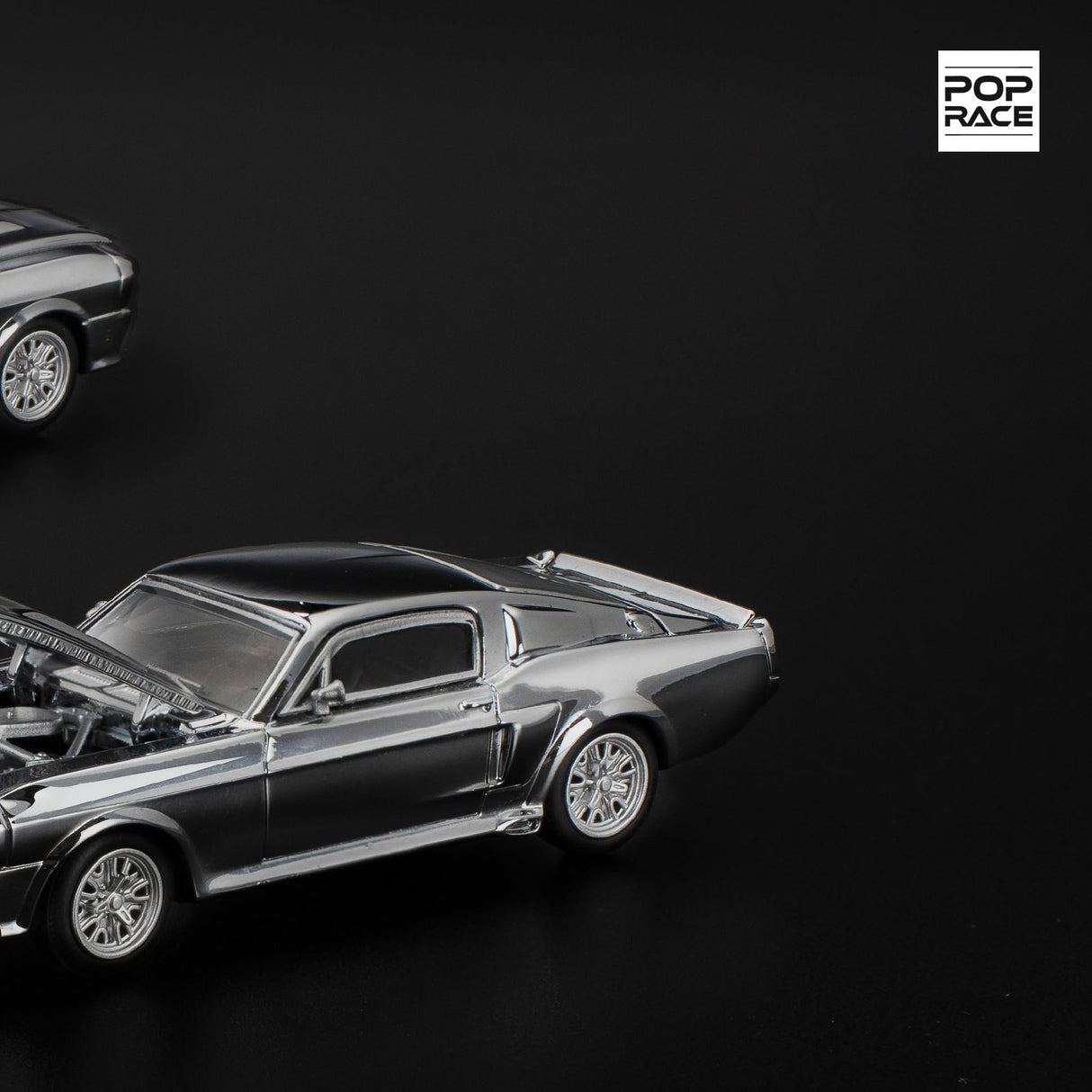 Pop Race Shelby Mustang GT500 Chrome - 1:64 Scale