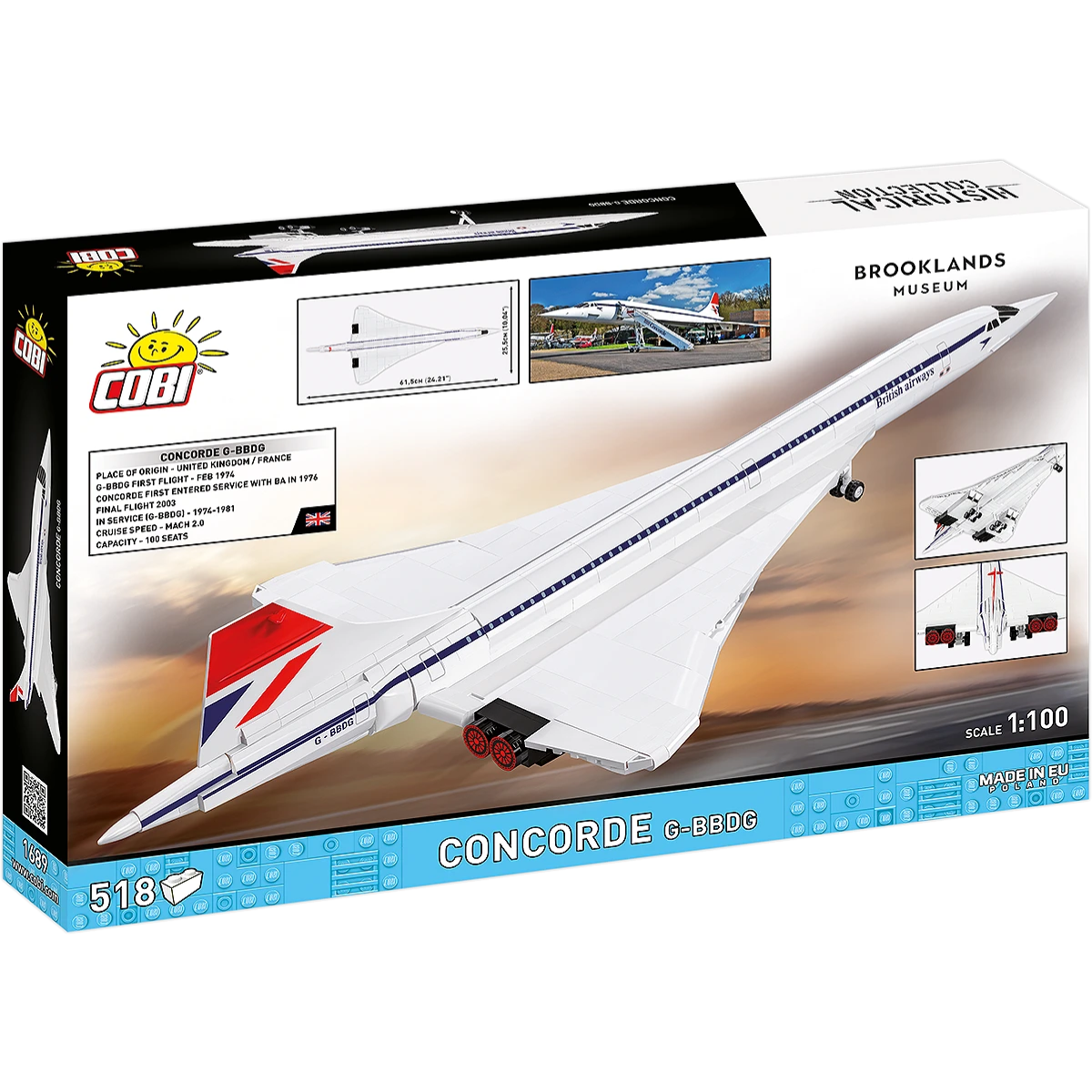 COBI Bricks Concorde G-BBDG Building Toy Set - 1:100 Scale