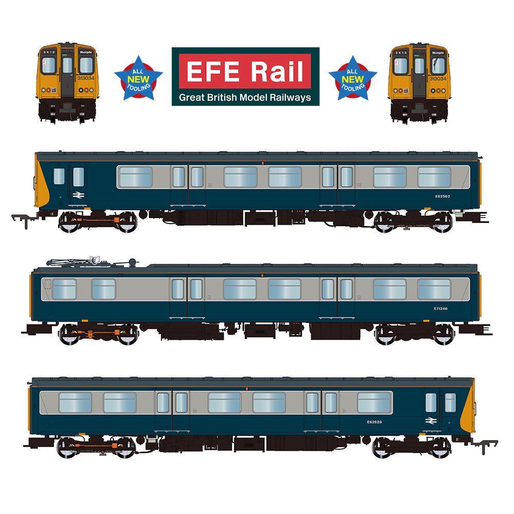 PRE-ORDER: EFE Rail Class 313 3-Car EMU 313034 BR Blue & Grey - OO Gauge