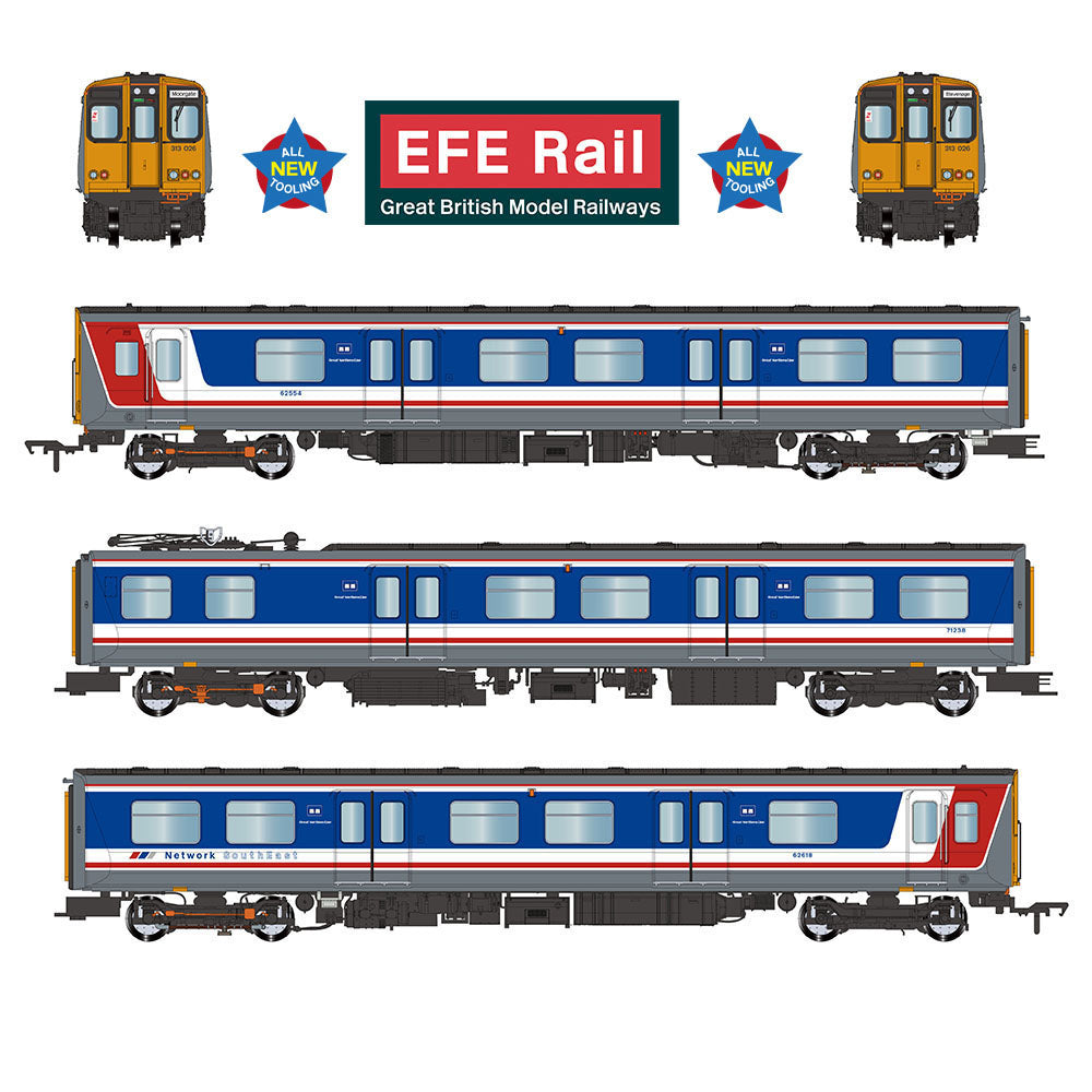 PRE-ORDER: EFE Rail Class 313 3-Car EMU 313026 BR Network SouthEast - OO Gauge