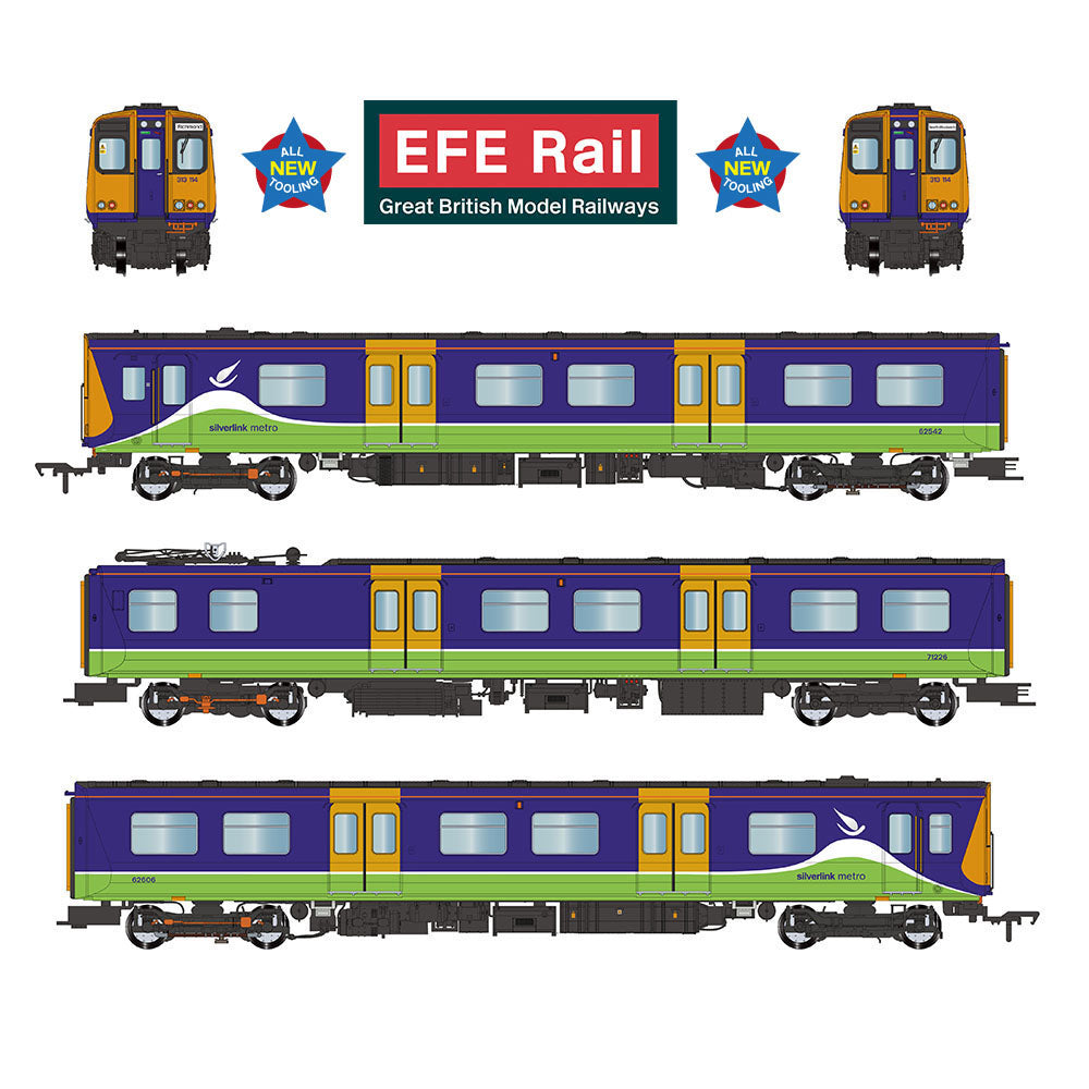 PRE-ORDER: EFE Rail Class 313 3-Car EMU 313114 Silverlink Metro - OO Gauge