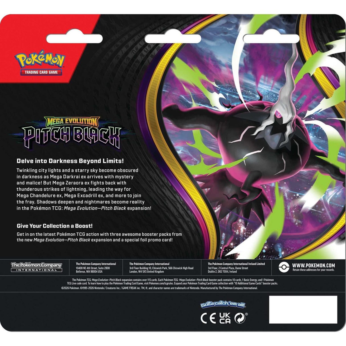 Pokémon TCG: Mega Evolution Pitch Black - 3 Pack