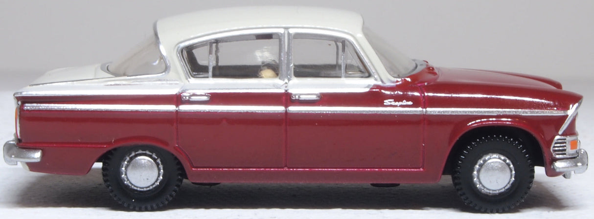 Oxford Diecast 76HS002 Humber Sceptre Mk1 Pippin Red/Pearl Grey - 1:76 Scale