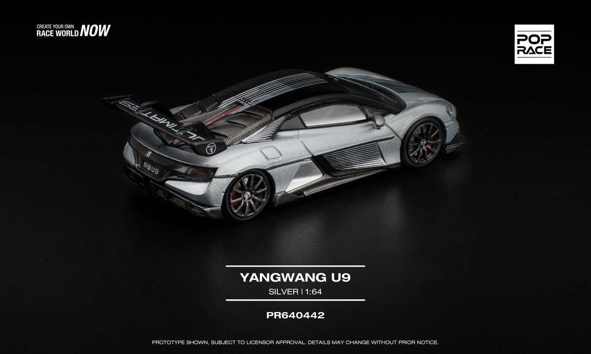Pop Race Yangwang U9 Silver - 1:64 Scale