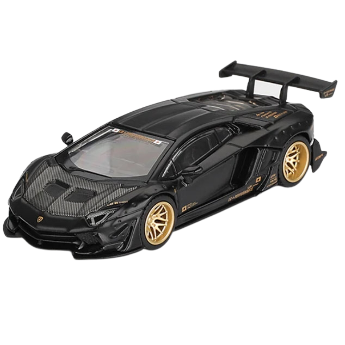 Mini GT LB Works Lamborghini Aventador Limited Edition Matte Black (RHD) - 1:64 Scale