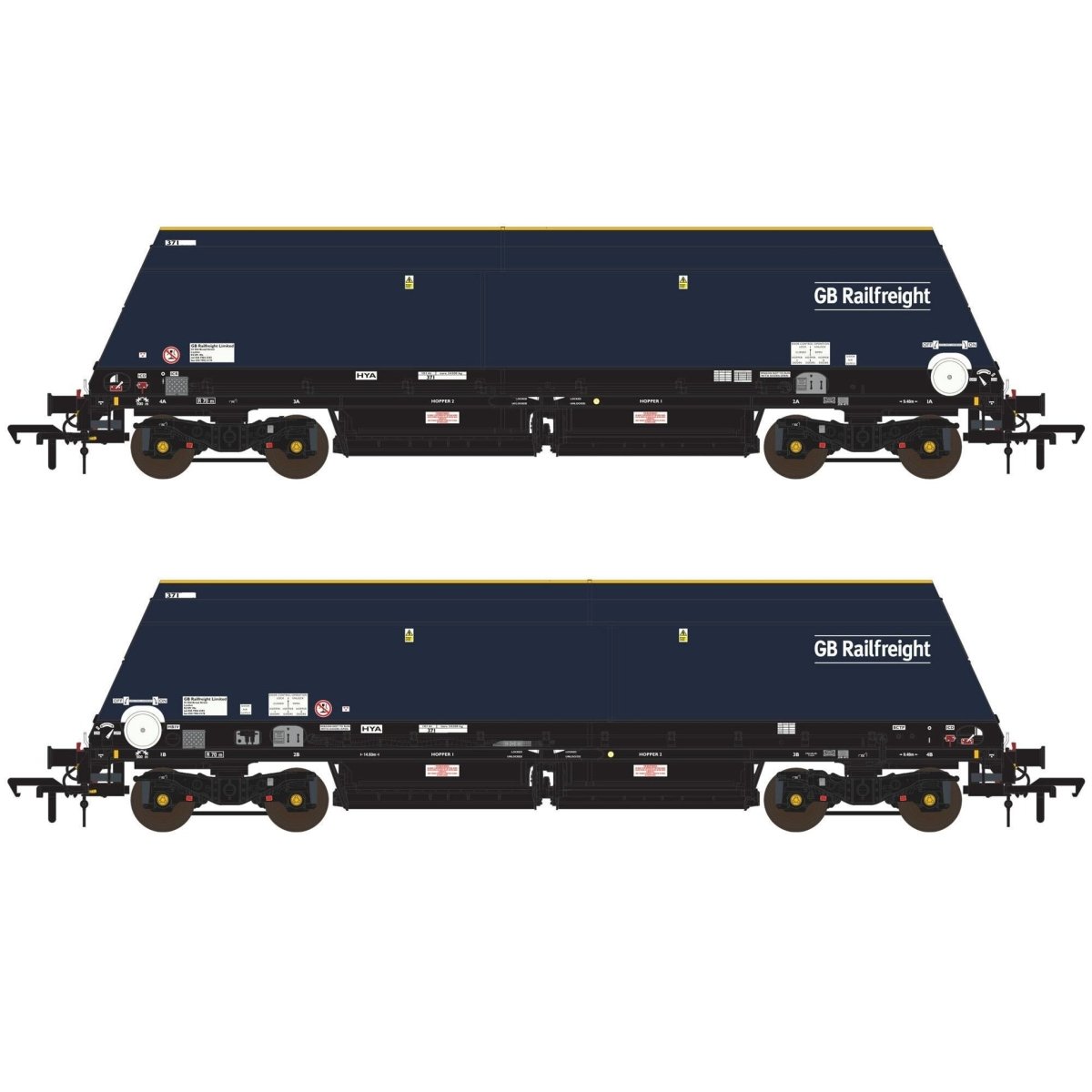 Accurascale Cutdown HYA Blue/Black with GB Railfreight Branding (Pack 1) - OO Gauge - Phillips Hobbies