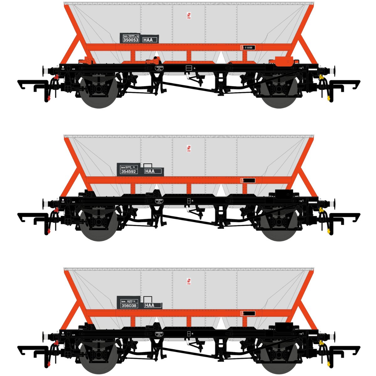 Accurascale HAA Coal Hopper Wagon Set (3) Railfreight Red - Pack 2 - Phillips Hobbies