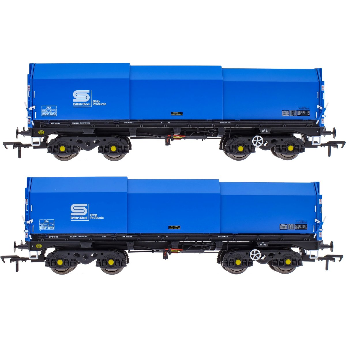 Accurascale JSA Bogie Covered Steel Wagon Twin Pack - British Steel 2 - Phillips Hobbies