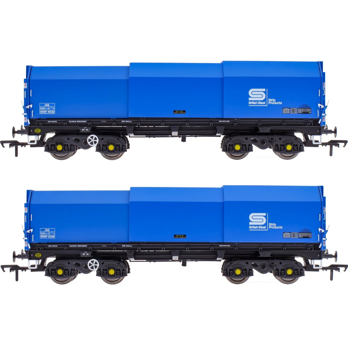 Accurascale JSA Bogie Covered Steel Wagon Twin Pack - British Steel 2 - Phillips Hobbies