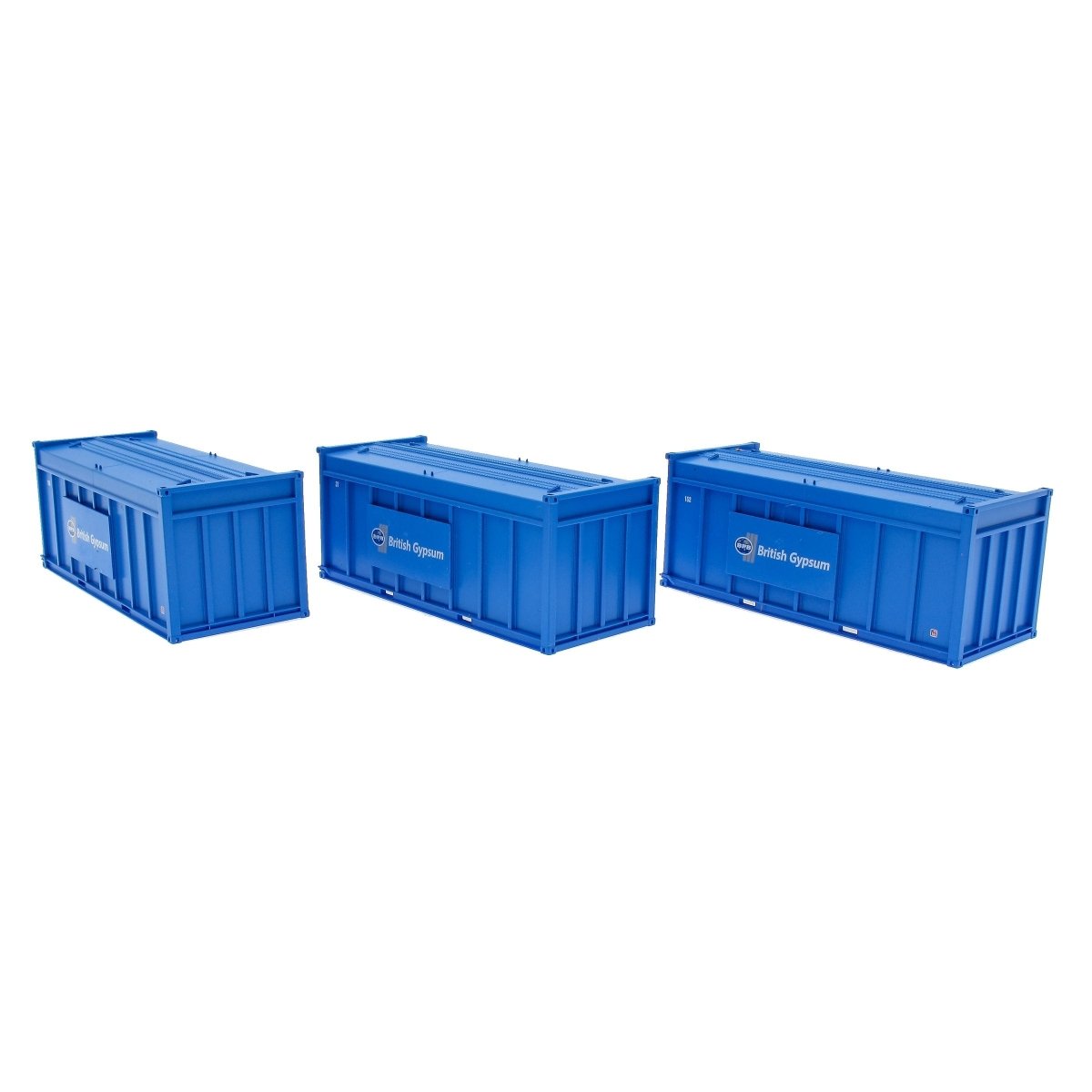 Accurascale Pack of 3 Gypsum 20' Containers - Blue Containers - Phillips Hobbies