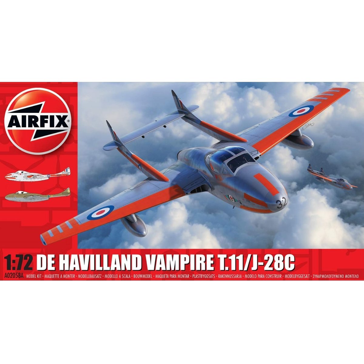 Airfix A02058A deHavilland Vampire T.11 / J-28C 1:72 - Phillips Hobbies