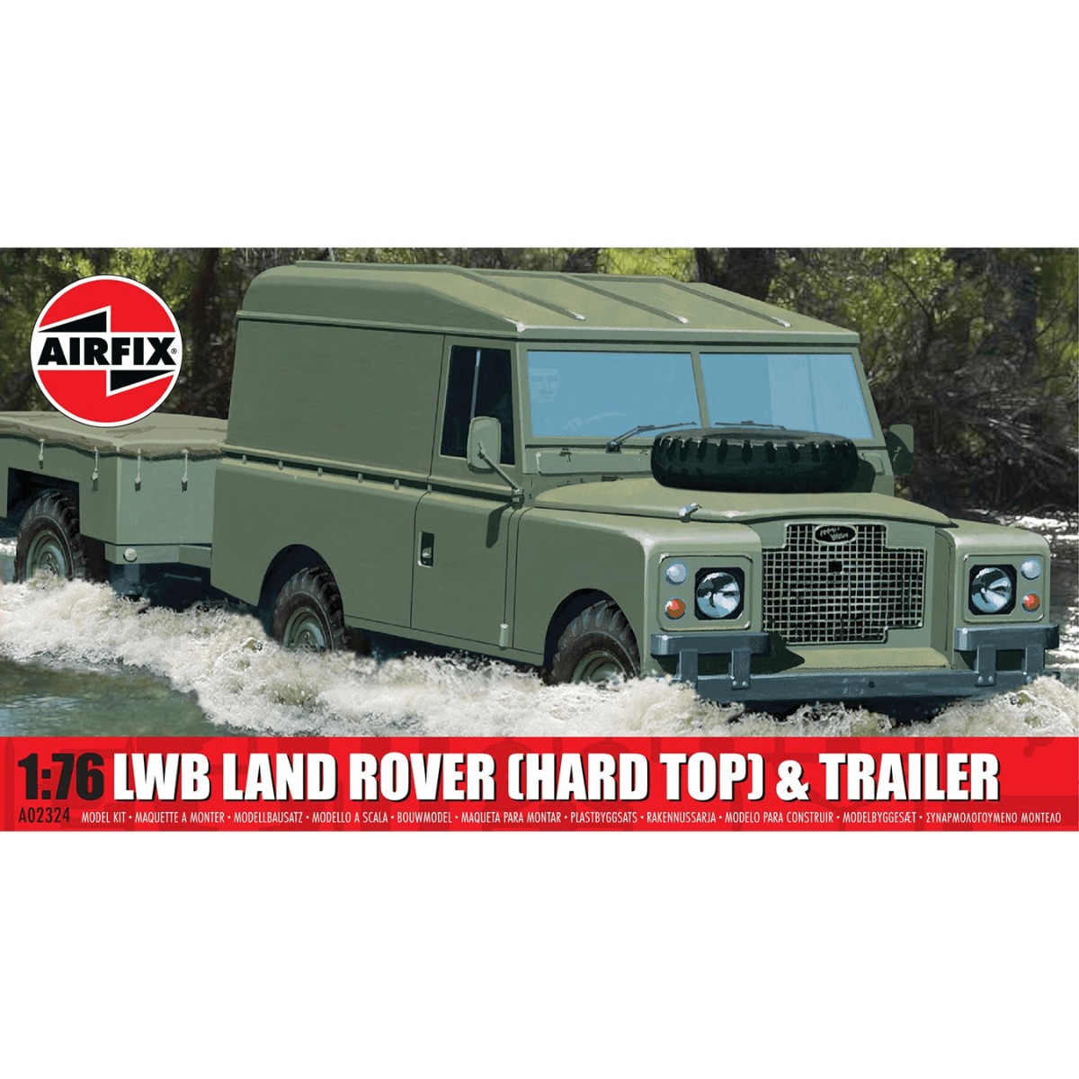 Airfix A02324 LWB Land Rover (Hard Top) & Trailer Plastic Kit - 1:76 Scale - Phillips Hobbies