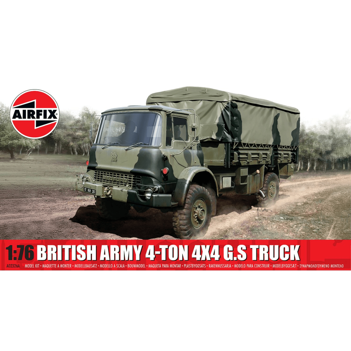 Airfix A02326A British Army 4 - Ton 4 x 4 G.S. Truck Plastic Kit - 1:76 Scale - Phillips Hobbies