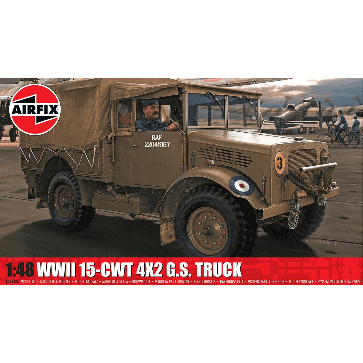 Airfix A03313A British WWII RAF 15 - cwt 4 x 2 G.S. Truck Plastic Kit - 1:48 Scale - Phillips Hobbies