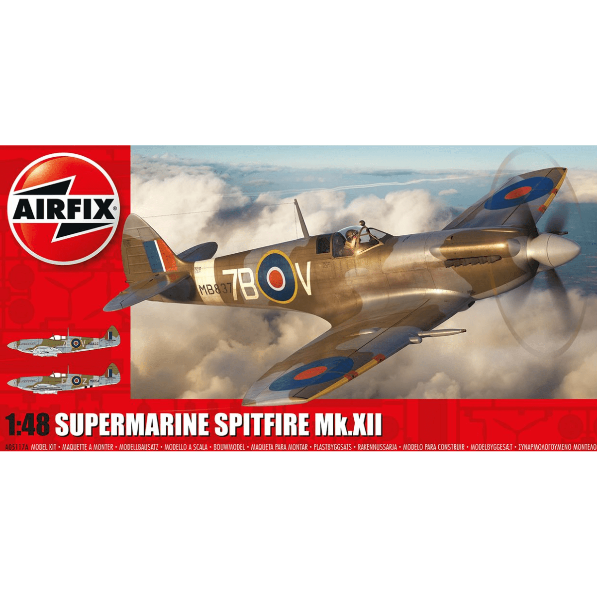 Airfix A05117A Supermarine Spitfire Mk.XII Plastic Kit 1:48 Scale - Phillips Hobbies