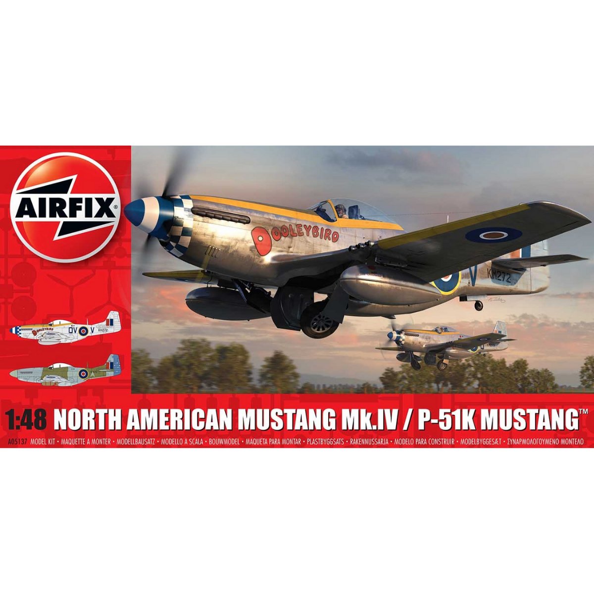 Airfix A05137 North American Mustang Mk.IV/P-51K Mustang 1:48 - Phillips Hobbies