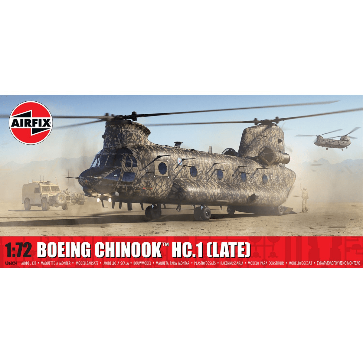 Airfix A06024 British Boeing Chinook HC.1 (Late) Plastic Kit - 1:72 Scale - Phillips Hobbies