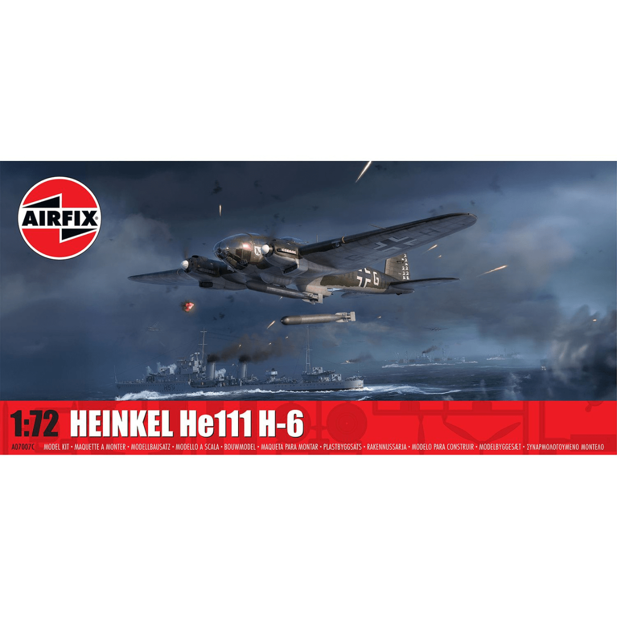 Airfix A07007C Heinkel He111 H - 6 Plastic Kit - 1:72 Scale - Phillips Hobbies