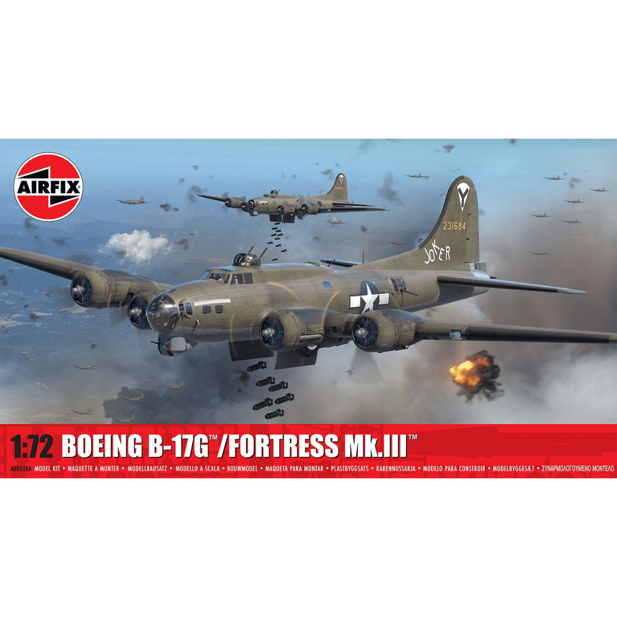 Airfix A08018A Boeing B - 17G / Fortress Mk.III Plastic Kit - 1:72 Scale - Phillips Hobbies