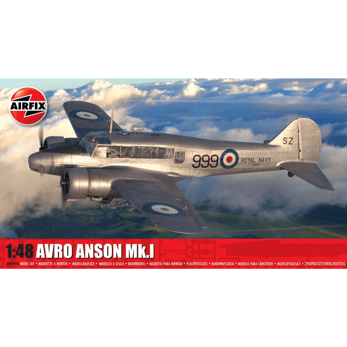 Airfix A09191A Avro Anson Mk.I Plastic Kit - 1:48 Scale - Phillips Hobbies