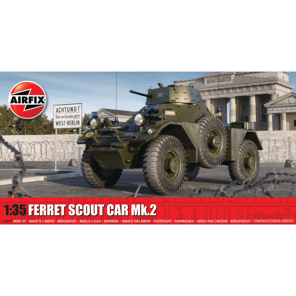 Airfix A1379 Ferret Scout Car Mk.2 Plastic Kit - 1:35 Scale - Phillips Hobbies