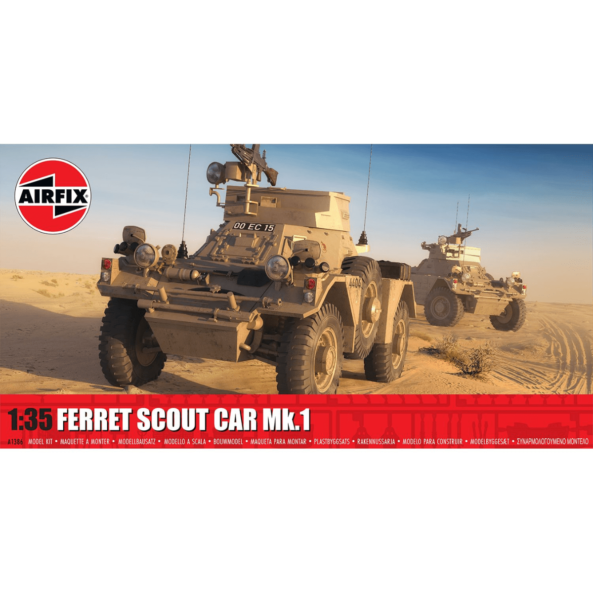 Airfix A1386 Ferret Scout Car Mk.1 Plastic Kit - 1:35 Scale - Phillips Hobbies
