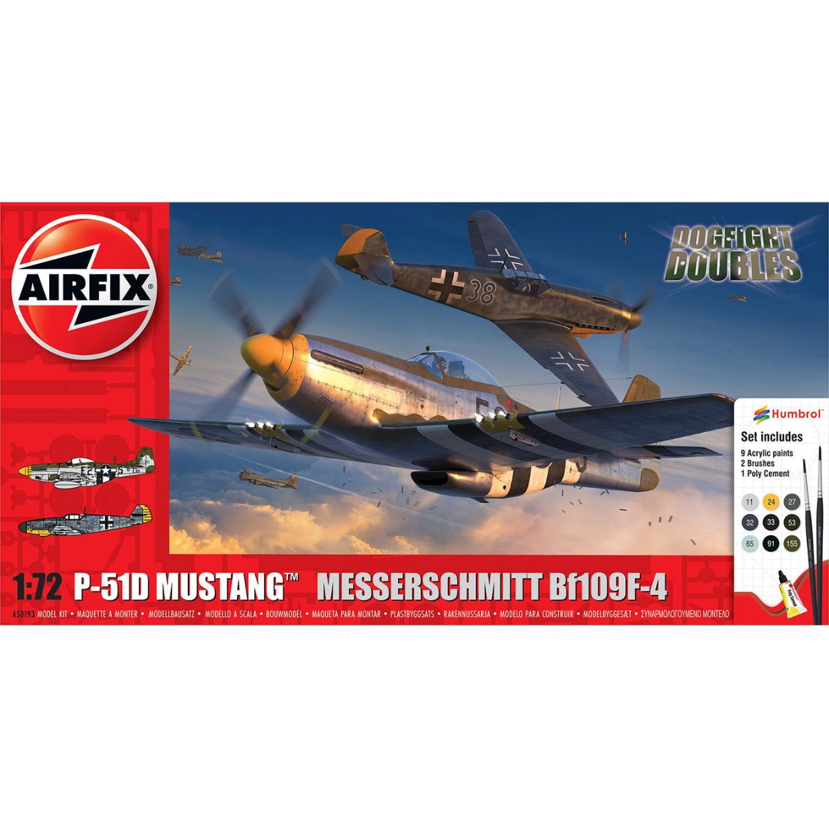 Airfix A50193 P - 51D Mustang vs Bf109F - 4 Dogfight Double 1:72 - Phillips Hobbies