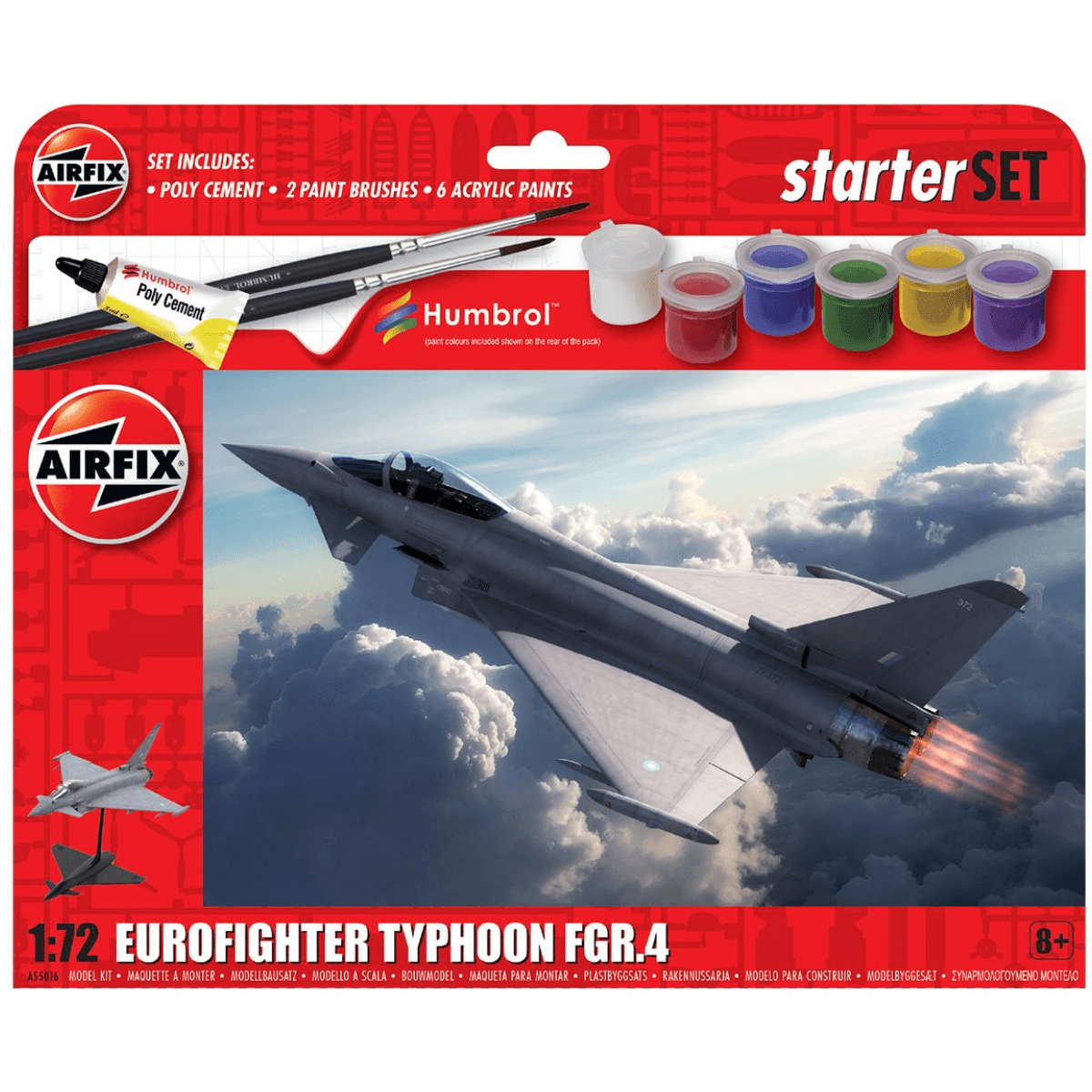 Airfix A55016 Starter Set - Eurofighter Typhoon FGR.4 Plastic Kit - 1:72 Scale - Phillips Hobbies