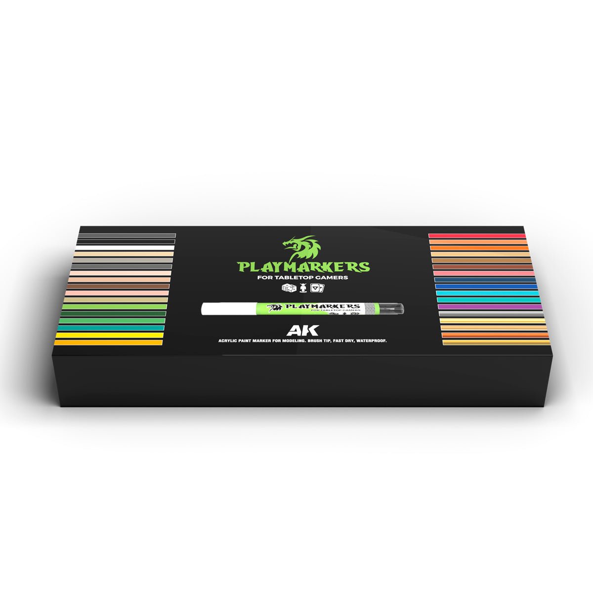 AK Interactive Playmarkers Special Box - 34x Acrylic Paint Pens For Tabletop Gamers - Phillips Hobbies
