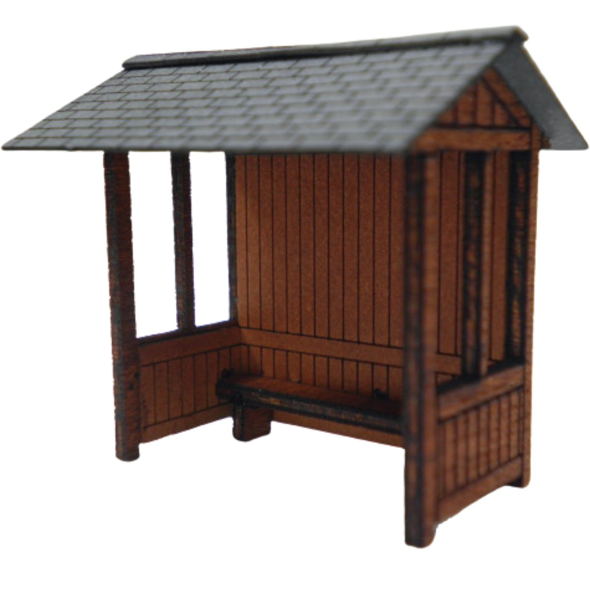 Ancorton Models OOBUS2 Wooden Bus Stop Kit (OO Gauge) - Phillips Hobbies