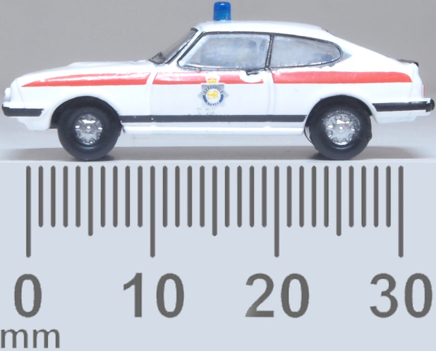 Oxford Diecast NCAP007 Ford Capri MkIII Merseyside Police - 1:148 Scale