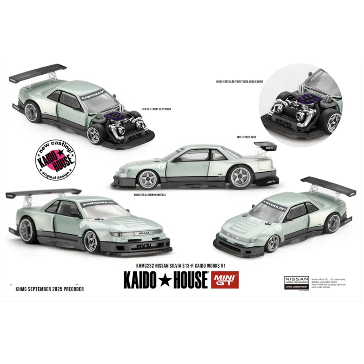 Mini GT Nissan Silvia S13-R Kaido Works - 1:64 Scale