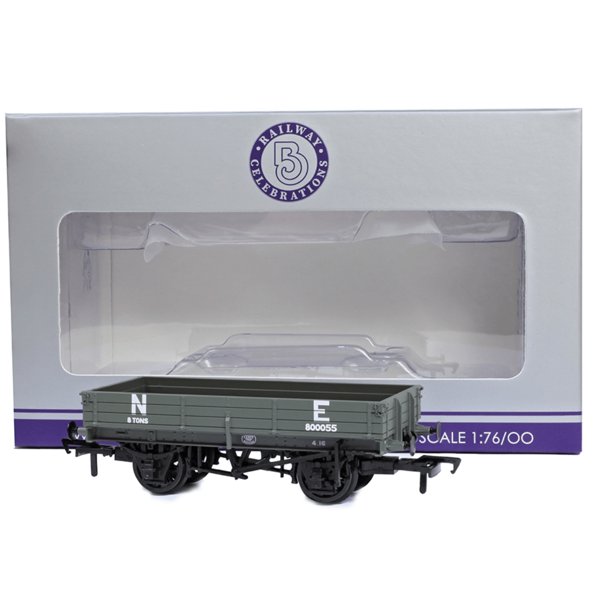 Bachmann 3 Plank Wagon North Eastern Railway 'NE' Grey - OO Gauge - Phillips Hobbies