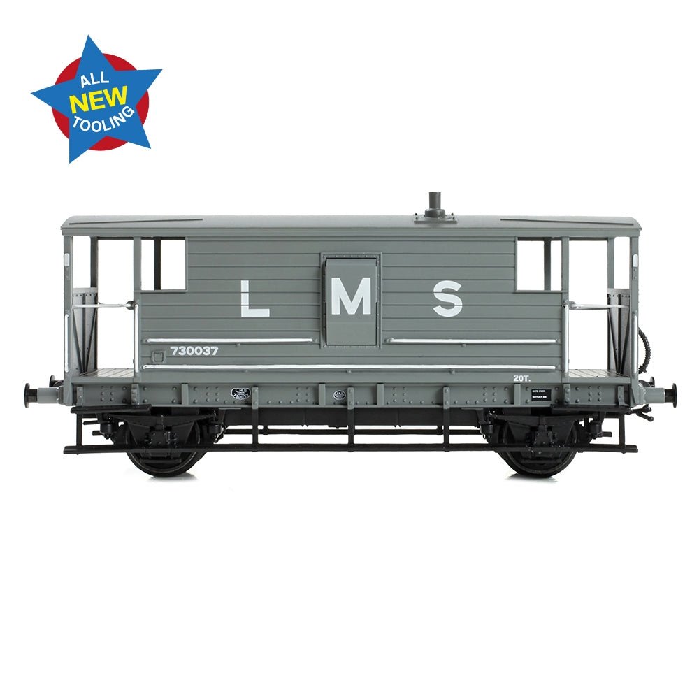 Bachmann 38 - 975 LMS 20T Brake Van LMS (LMS) Grey - OO Gauge - Phillips Hobbies