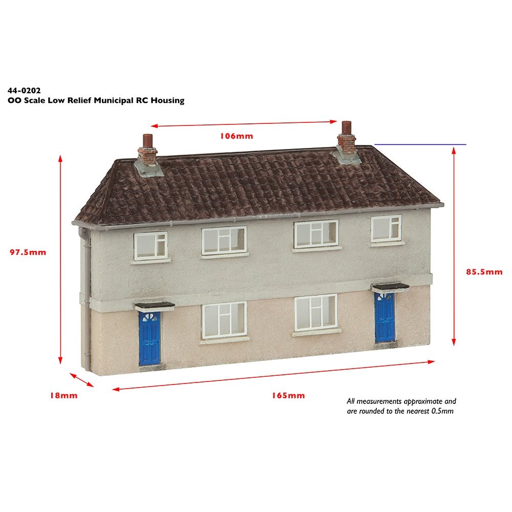 Bachmann 44 - 0202 Scenecraft Low Relief Municipal Reinforced Concrete Housing - OO Gauge - Phillips Hobbies