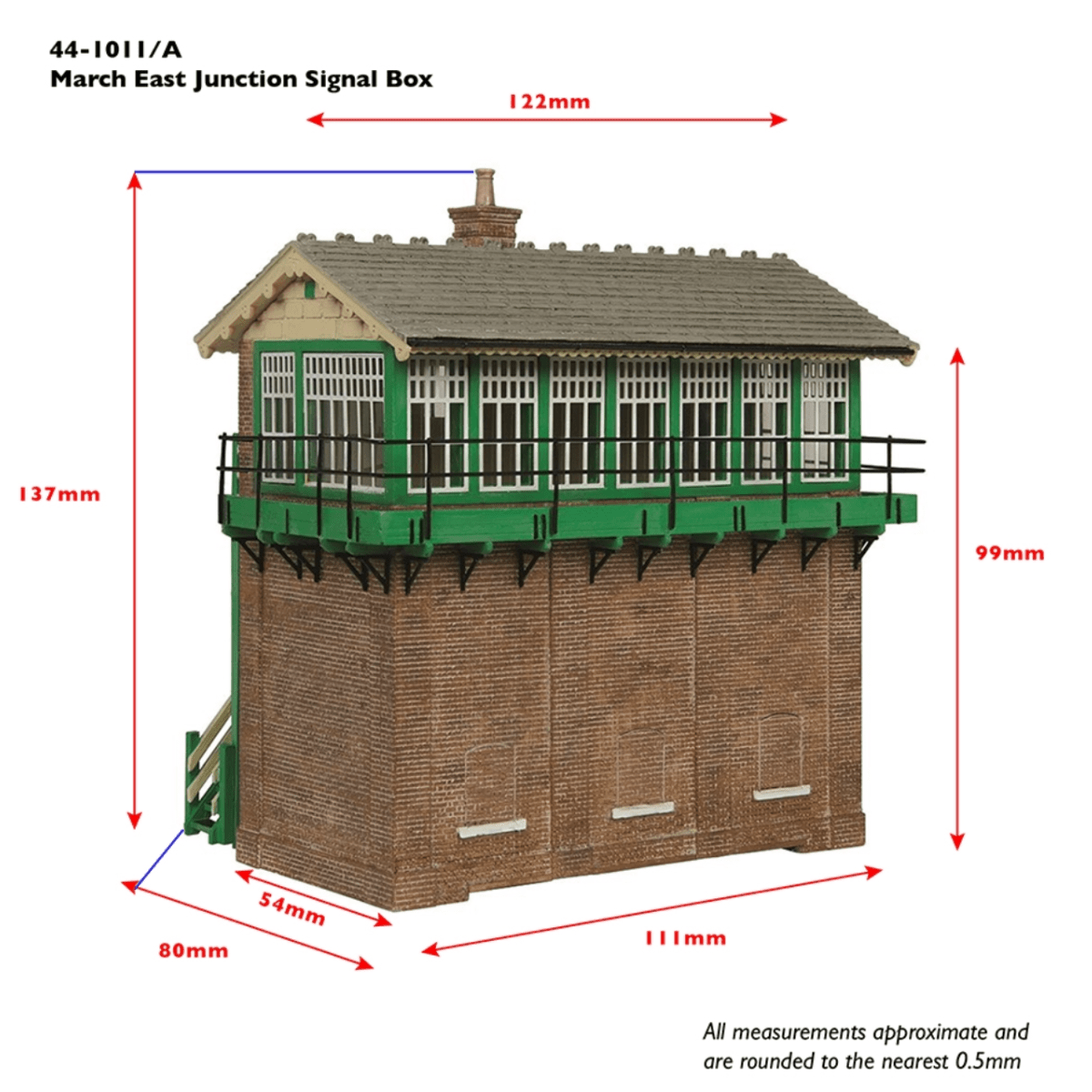 Bachmann 44 - 1011 Scenecraft March East Junction Signal Box Green & Cream - OO Gauge - Phillips Hobbies