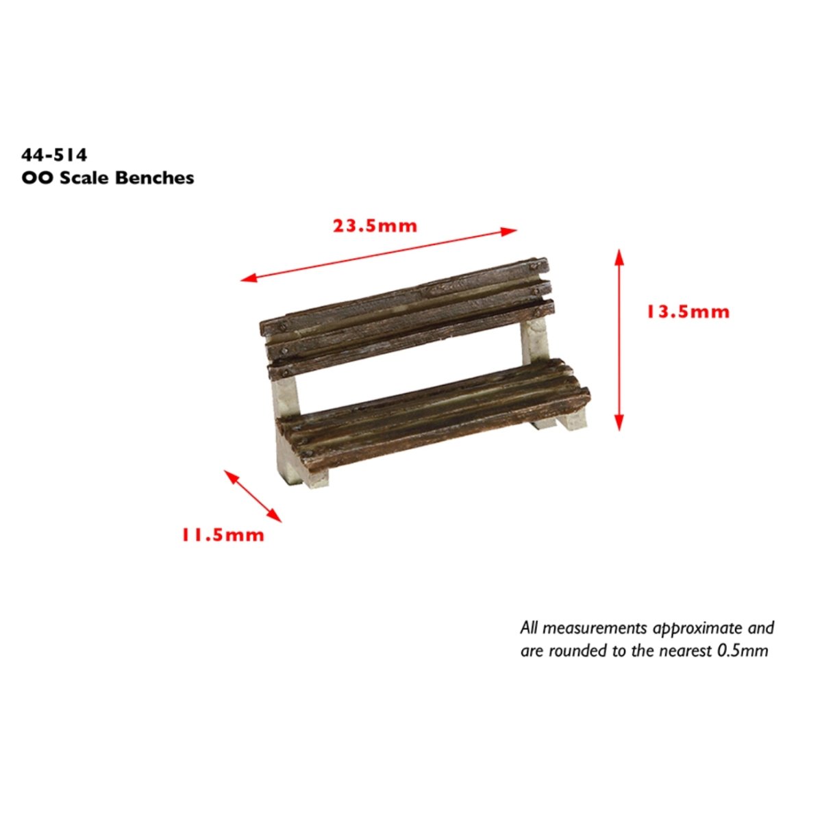 Bachmann 44 - 514 Scenecraft Benches (x4) - OO Gauge - Phillips Hobbies