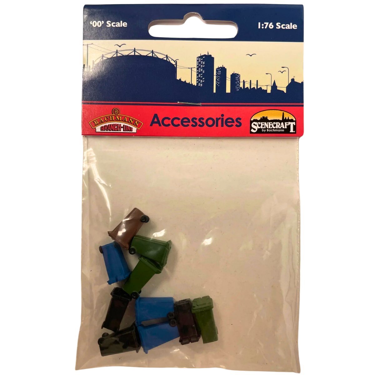 Bachmann 44 - 525 Scenecraft Domestic Wheelie Bins (x10) - OO Gauge - Phillips Hobbies