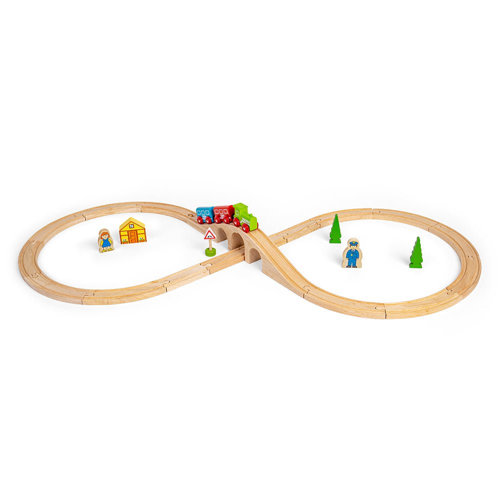 Bigjigs Figure of Eight Train Set - Wooden Train Set - Phillips Hobbies