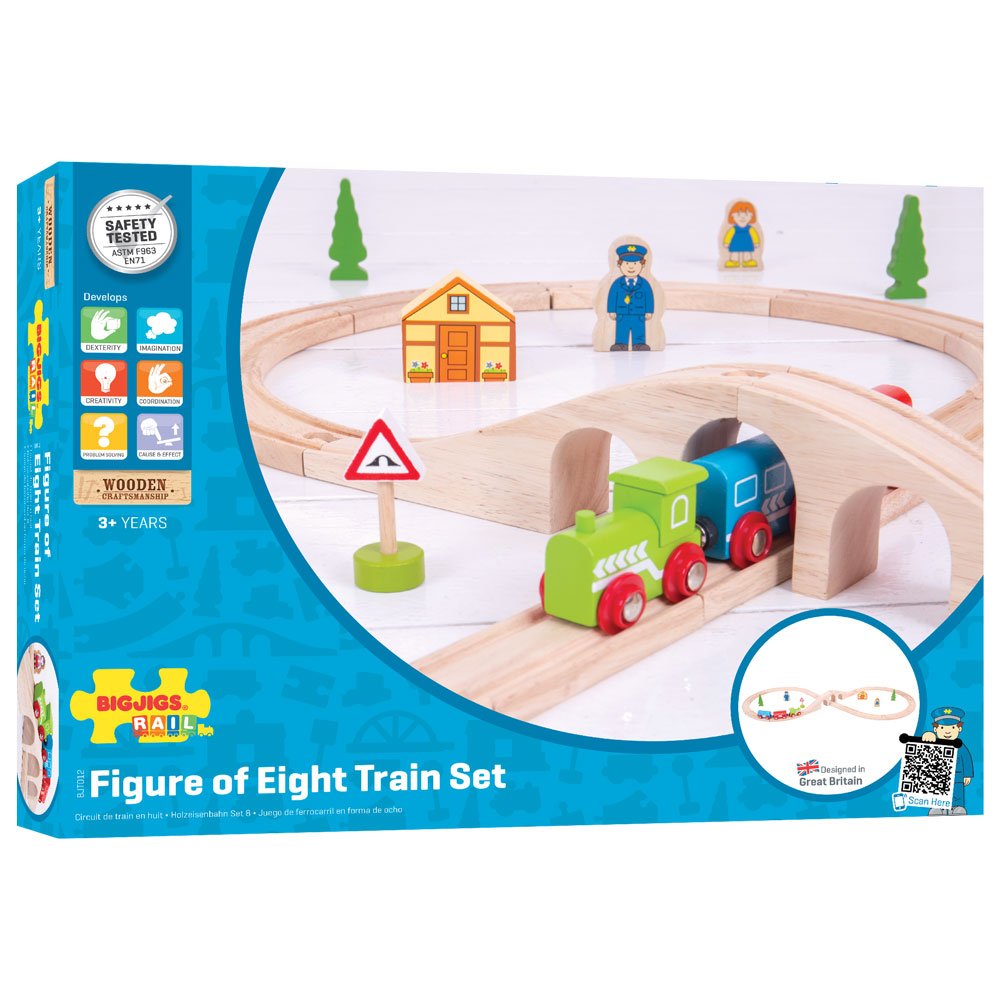 Bigjigs Figure of Eight Train Set - Wooden Train Set - Phillips Hobbies