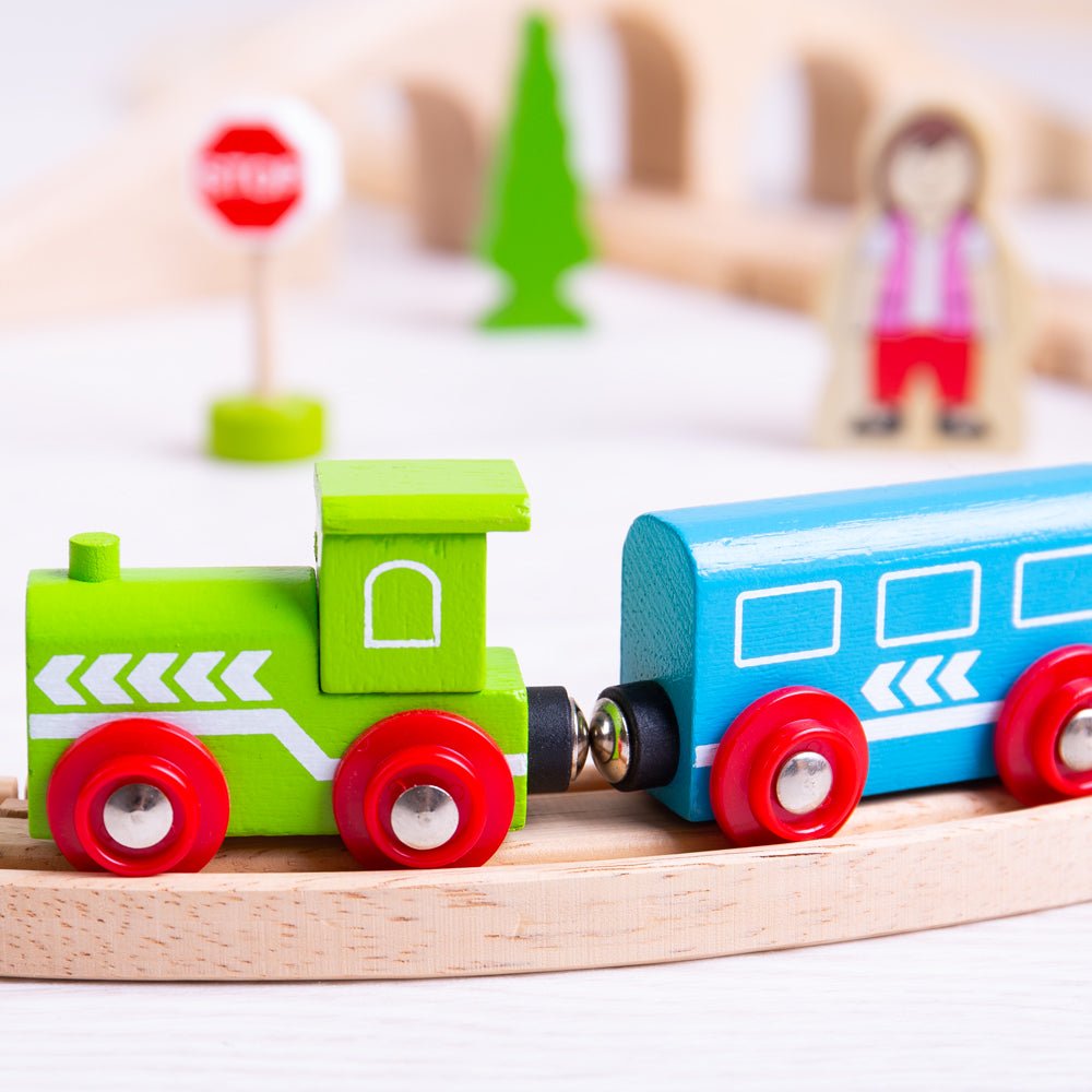 Bigjigs Figure of Eight Train Set - Wooden Train Set - Phillips Hobbies