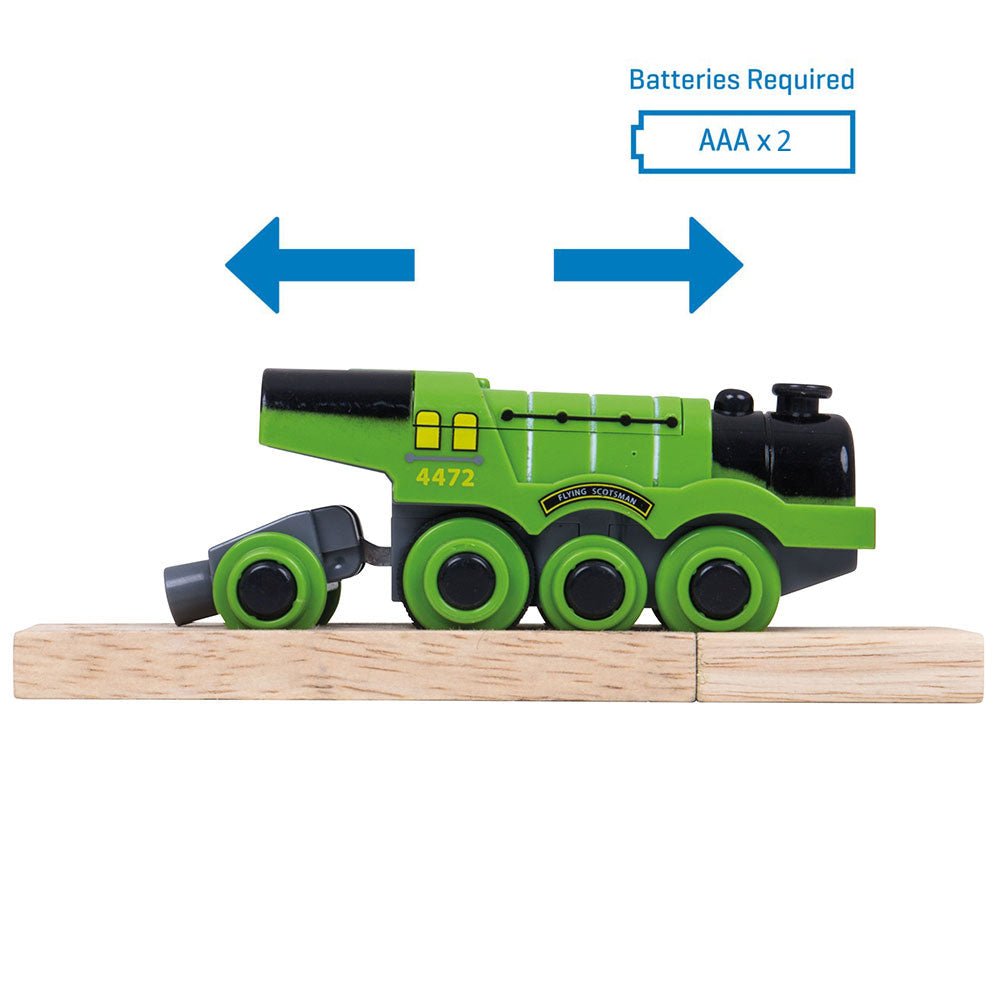 Bigjigs Flying Scotsman Battery Operated Engine - Wooden Train - Phillips Hobbies
