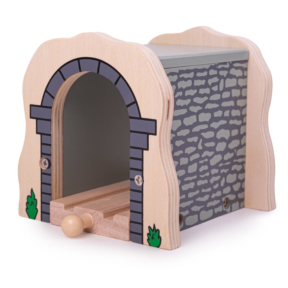 Bigjigs Grey Stone Tunnel - Wooden Train Set Accessory - Phillips Hobbies