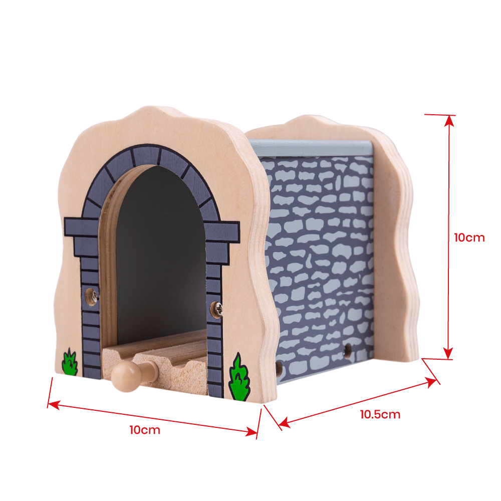 Bigjigs Grey Stone Tunnel - Wooden Train Set Accessory - Phillips Hobbies