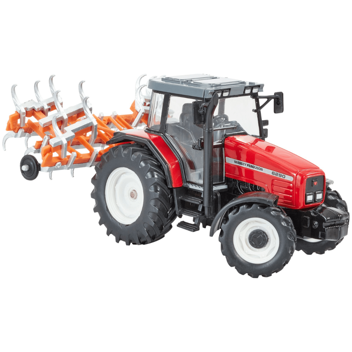 Britains 43335 Massey Ferguson 6290 Tractor Playset (With Fold Up Cultivator) - 1:32 Scale - Phillips Hobbies